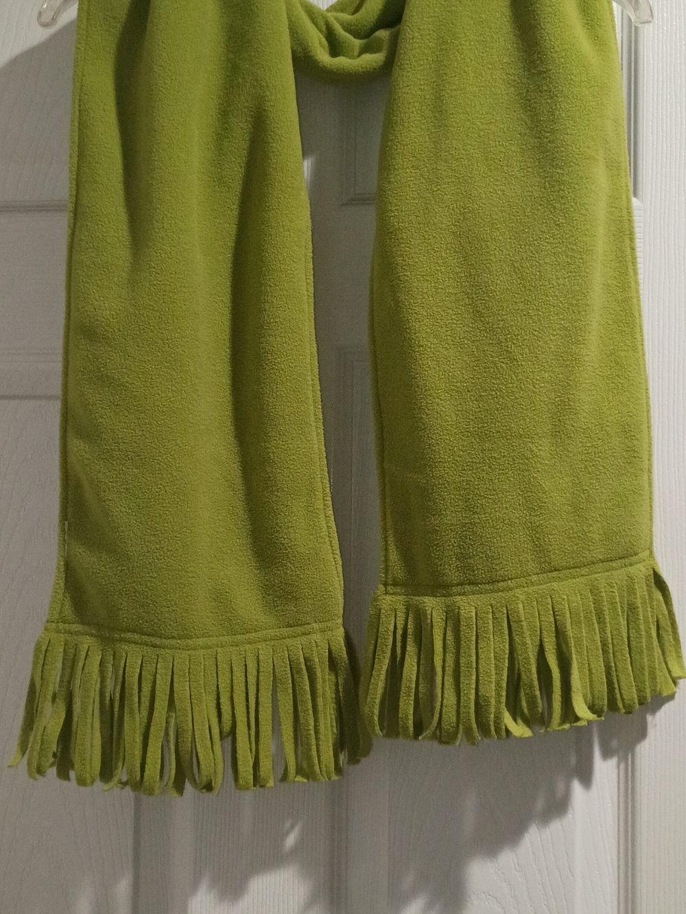 Women's Olive Green Fleece Fringed Scarf